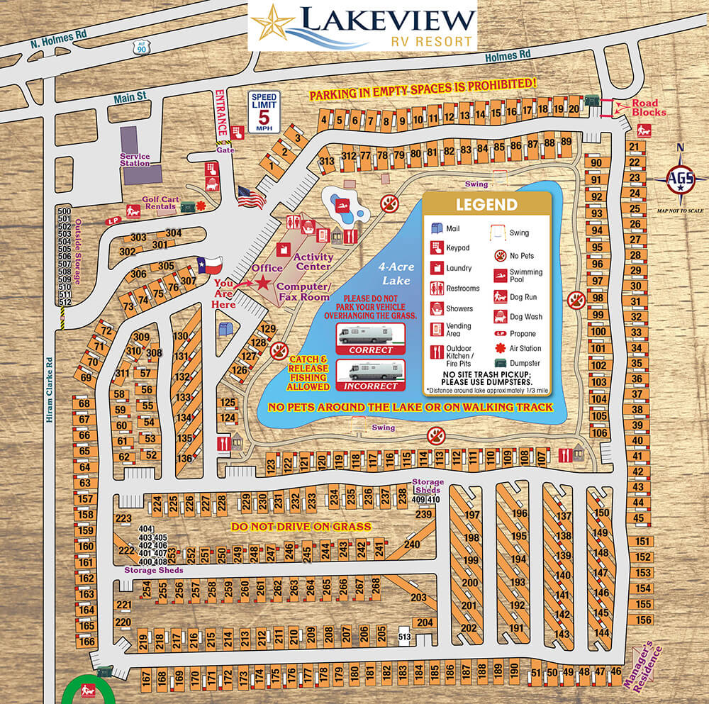 Lakeview RV Resort park map